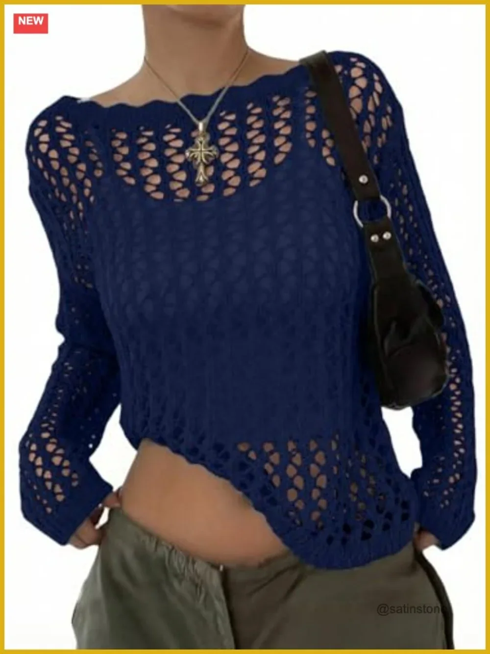 Off Shoulder Loose Knit Summer Sweater Lightweight Crochet Beach Cover Up
